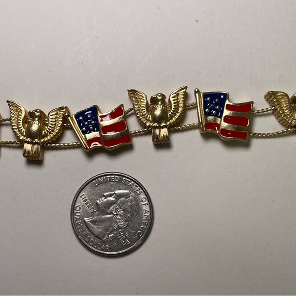 Patriotic Slide Bracelet with Eagle and Flag Slides - Picture 6 of 6